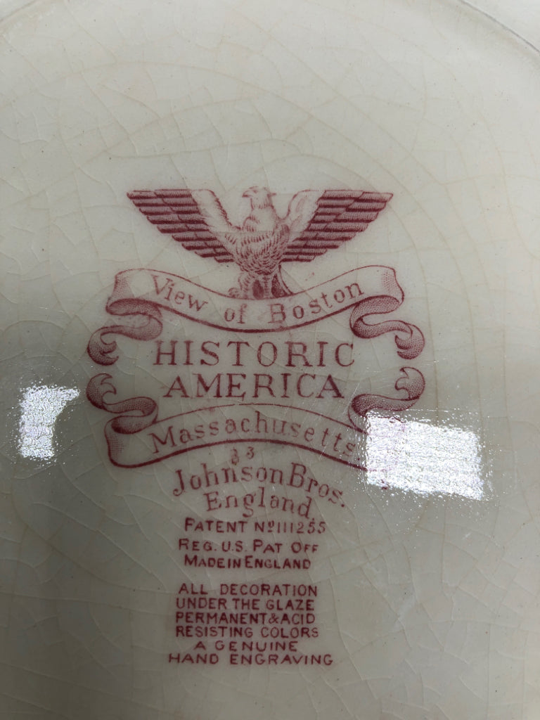 VTG "VIEW OF BOSTON" HISTORIC AMERICA PLATE.