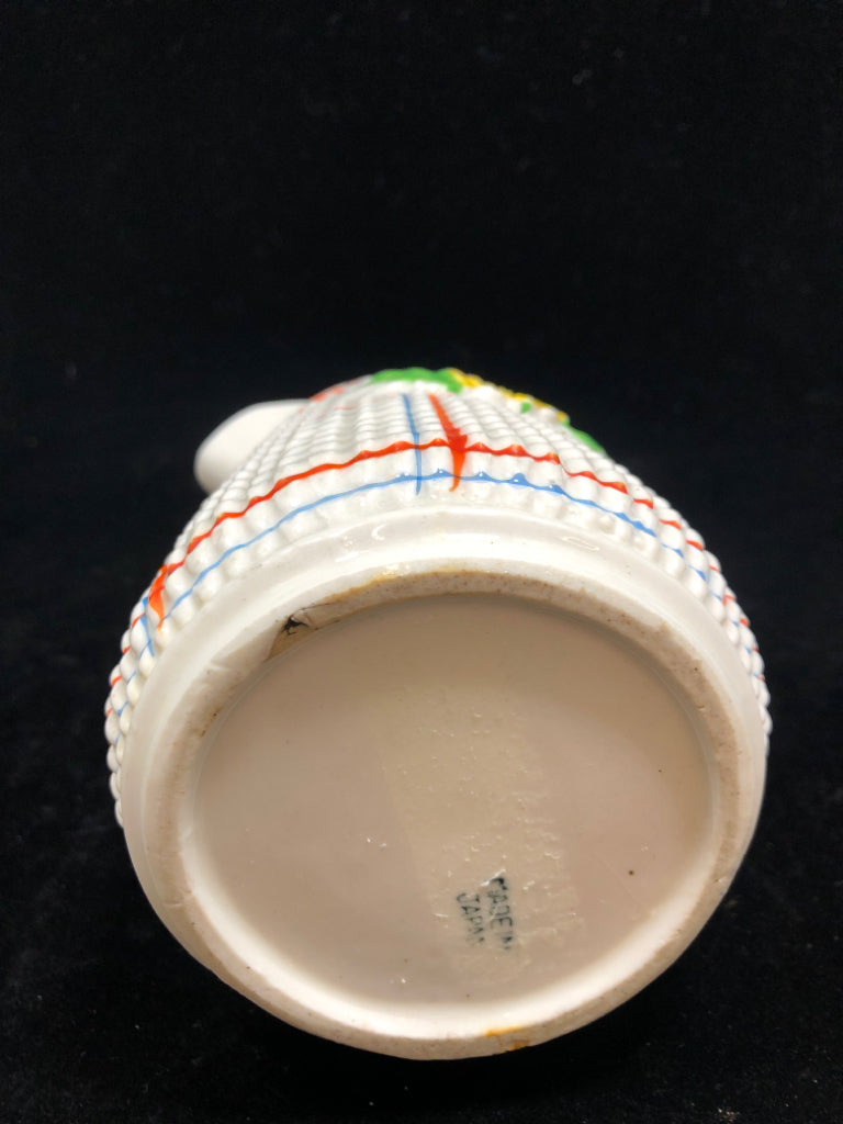 SMALL HOBNAIL PITCHER W/FLOWER ETCHING.