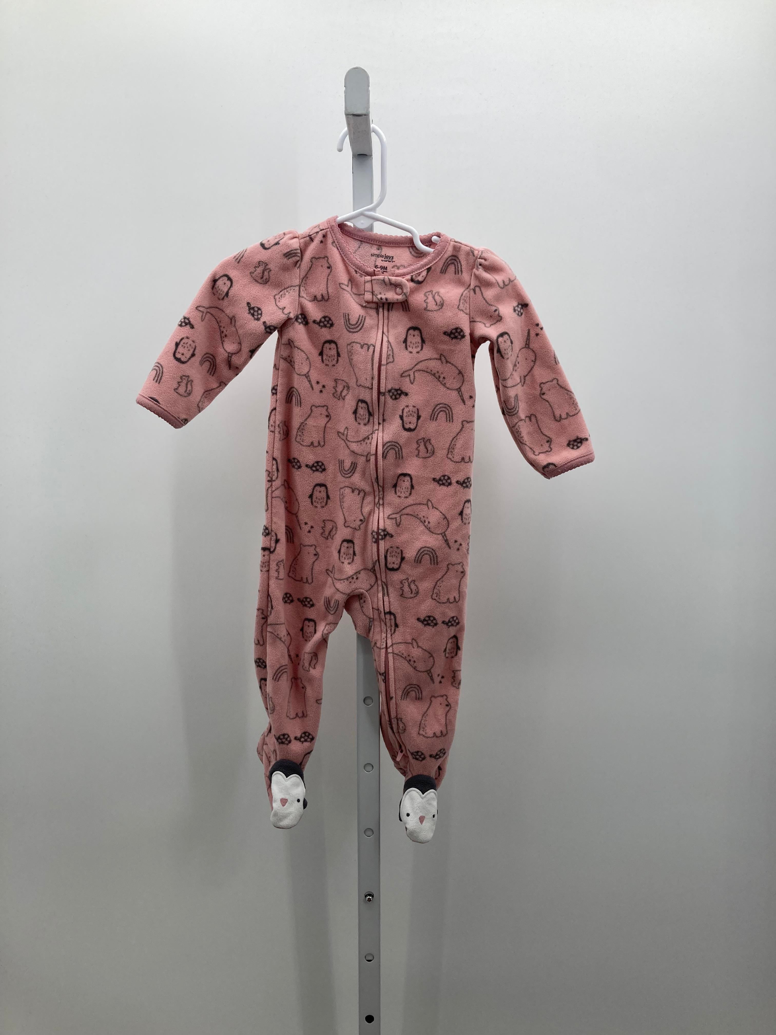 Simple Joys Size 6-9 mon Girls Long Slv. Romper