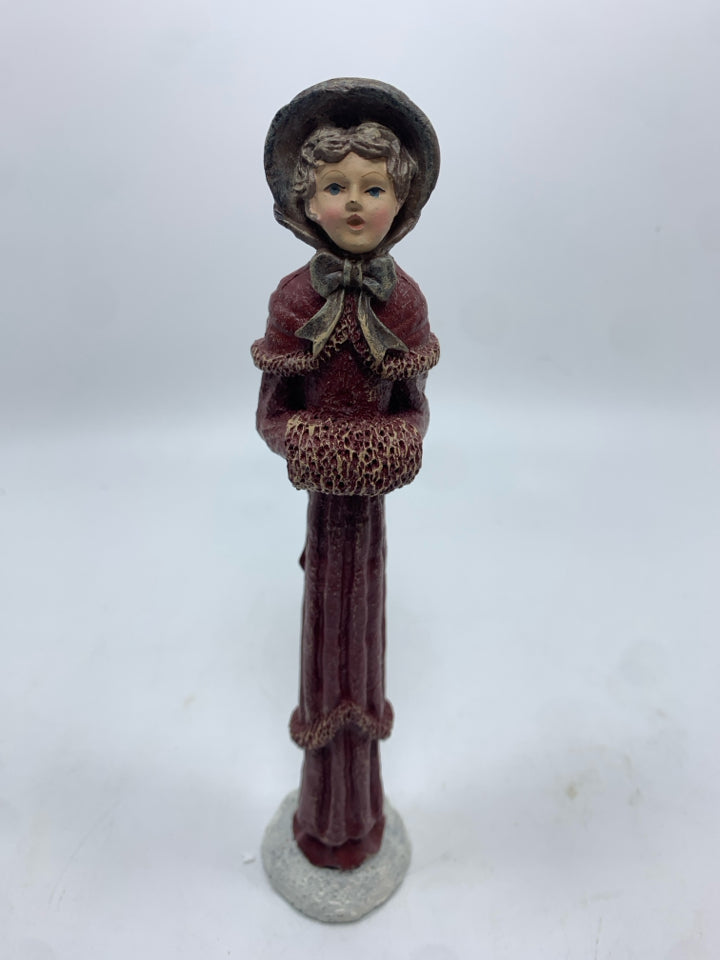 4 SKINNY RESIN CAROLERS IN BAG.