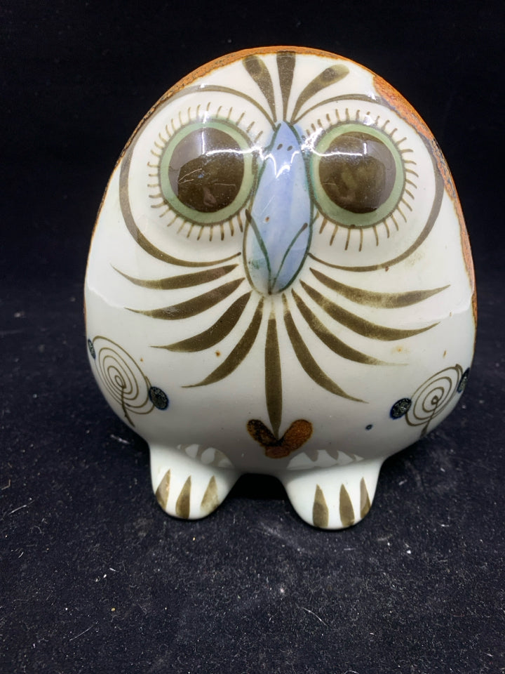 EL PALOMAR MEXICO POTTERY TONALA GREY OWL- SIGNED.