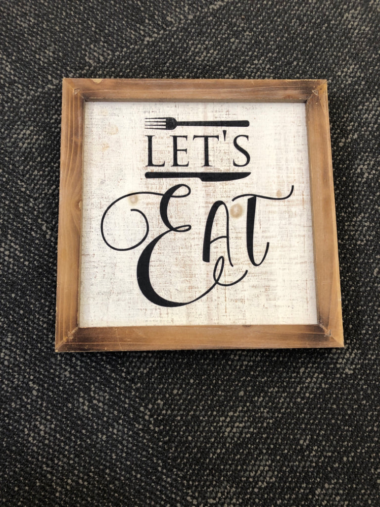 LET'S EAT- DISTRESSED WALL ART.