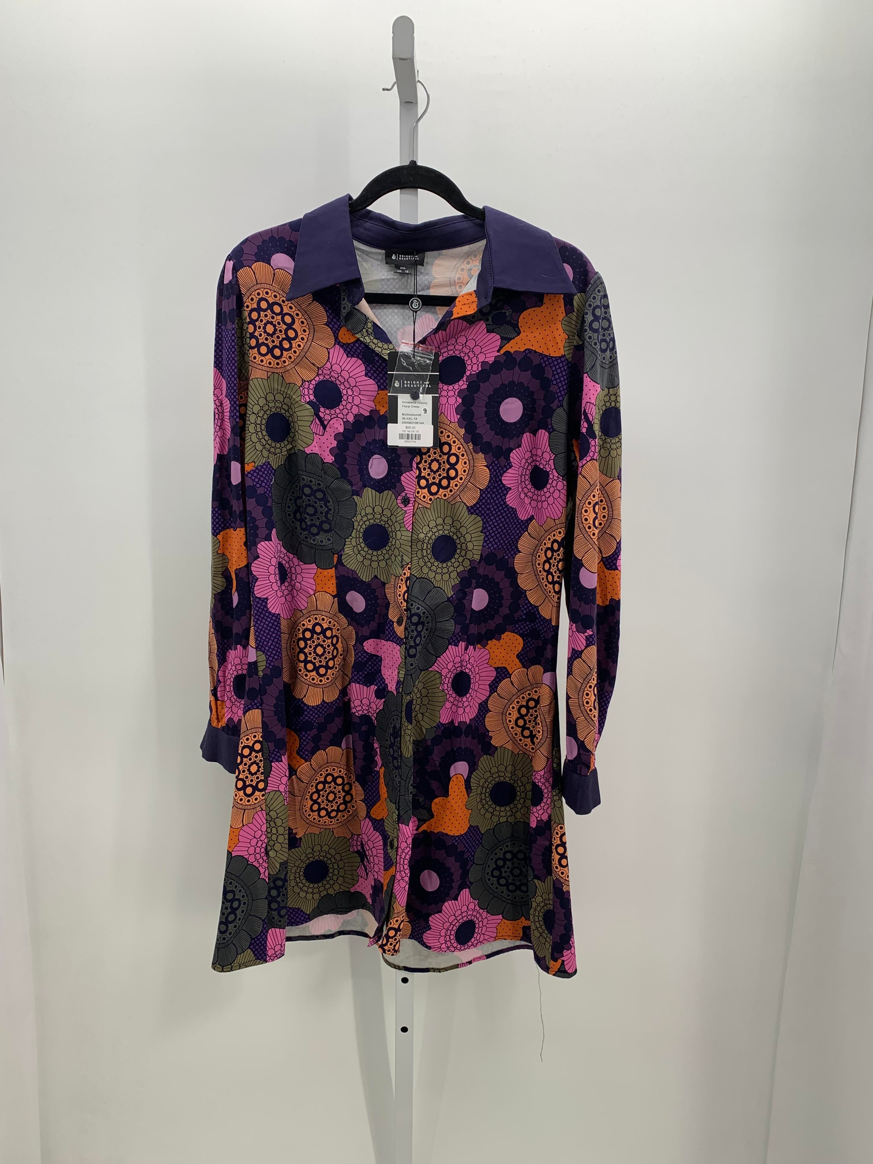 Size 2X Womens Long Sleeve Dress