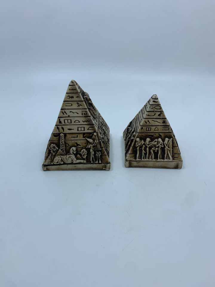 2PC EGYPTIAN PYRAMID STATUES.