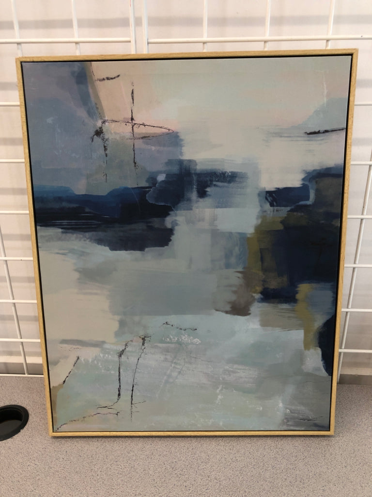 LIGHT BLUE FRAMED PAINT SWATCH PRINT.