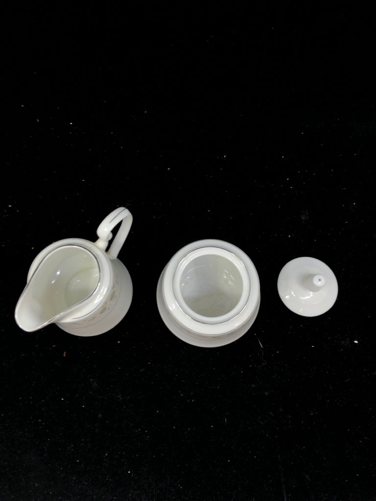 2 PC ANTIBES CHINA FLORAL SUGAR AND CREAMER SET.