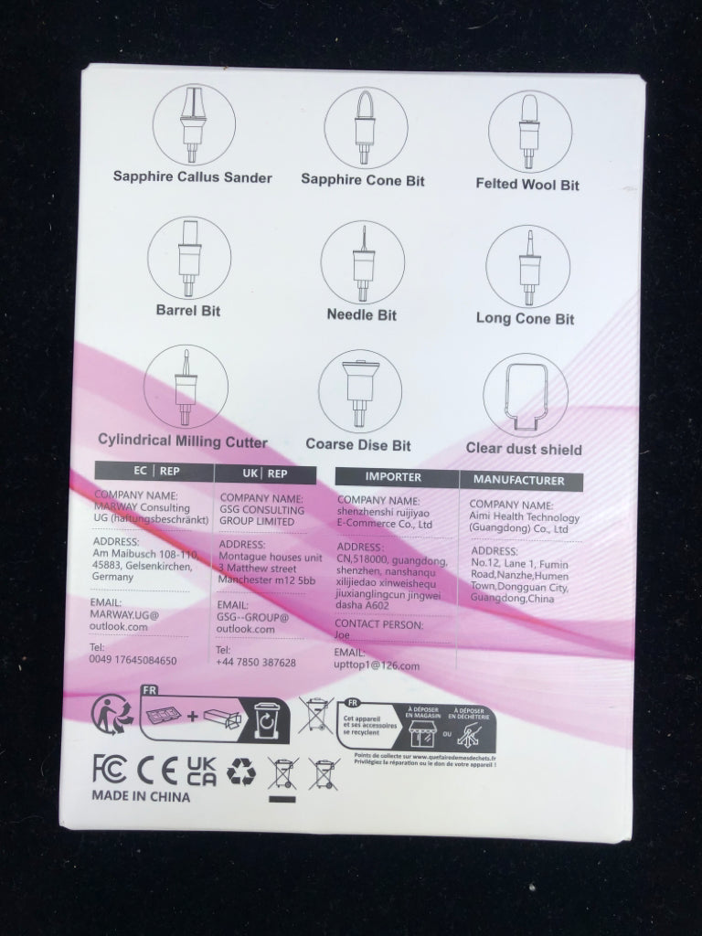 NIB ELECTIC MANICURE PEDICURE SET 8X DRILL BITS
