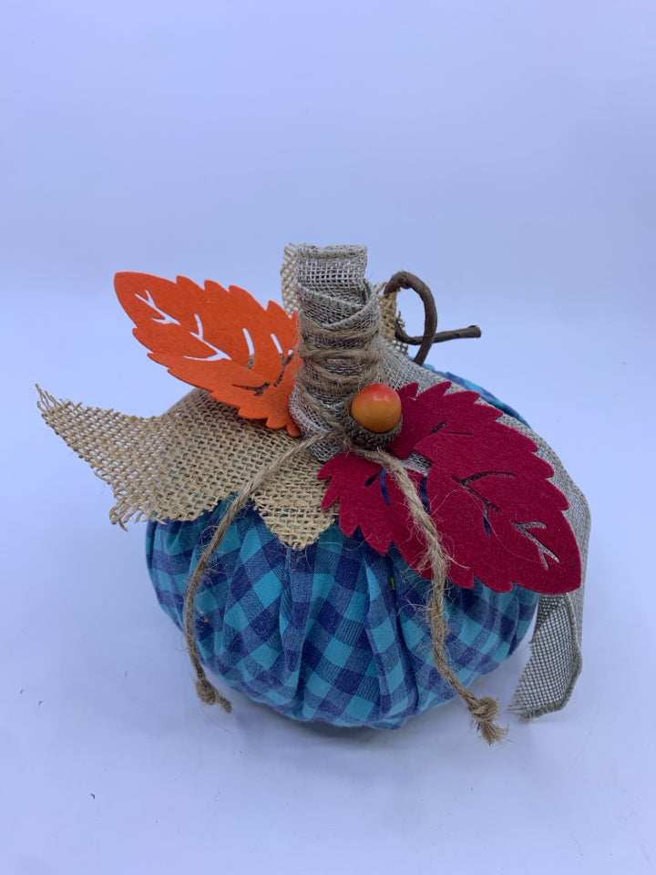BLUE PLAID PUMPKIN.