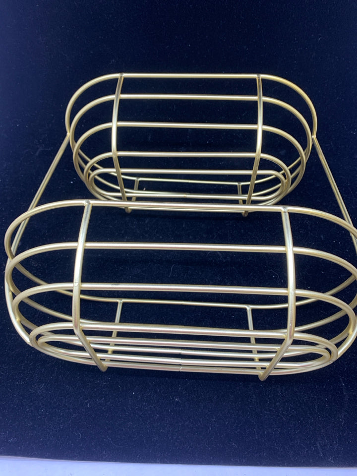 2 TIER GOLD BASKET.