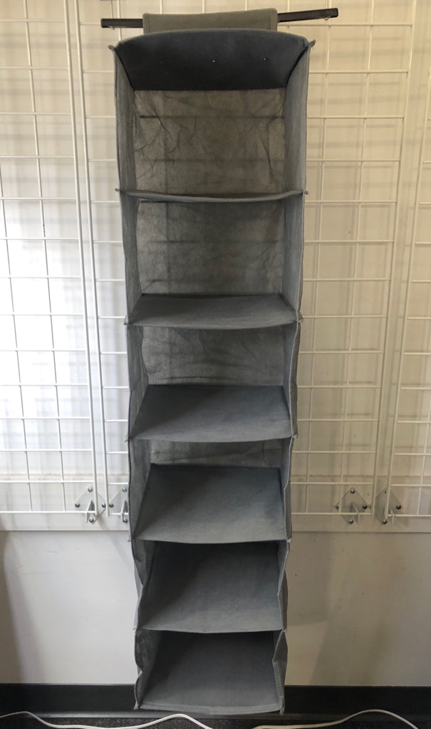 GREY 6 SLOT CLOSET ORGANIZER.