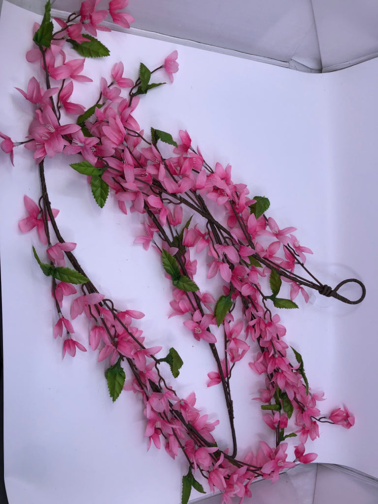 NIP FAUX PINK FORSYTHIA GARLAND.