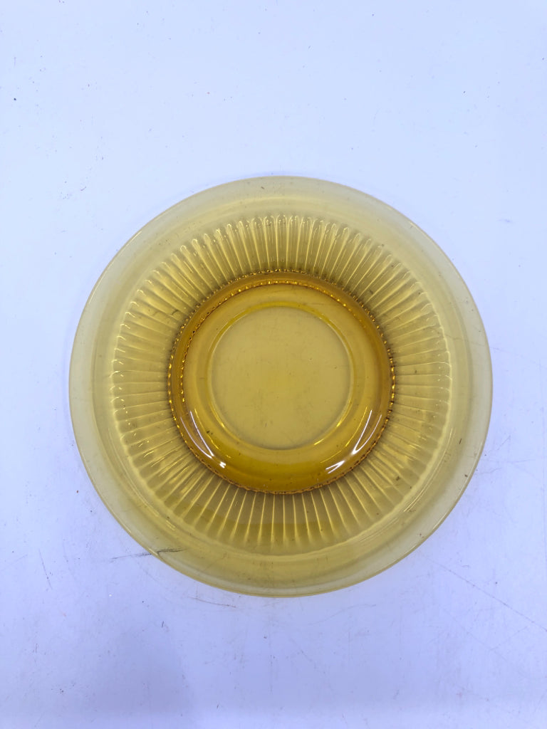 12 PC VTG AMBER GLASS TEACUP/SAUCER-SVC 6.