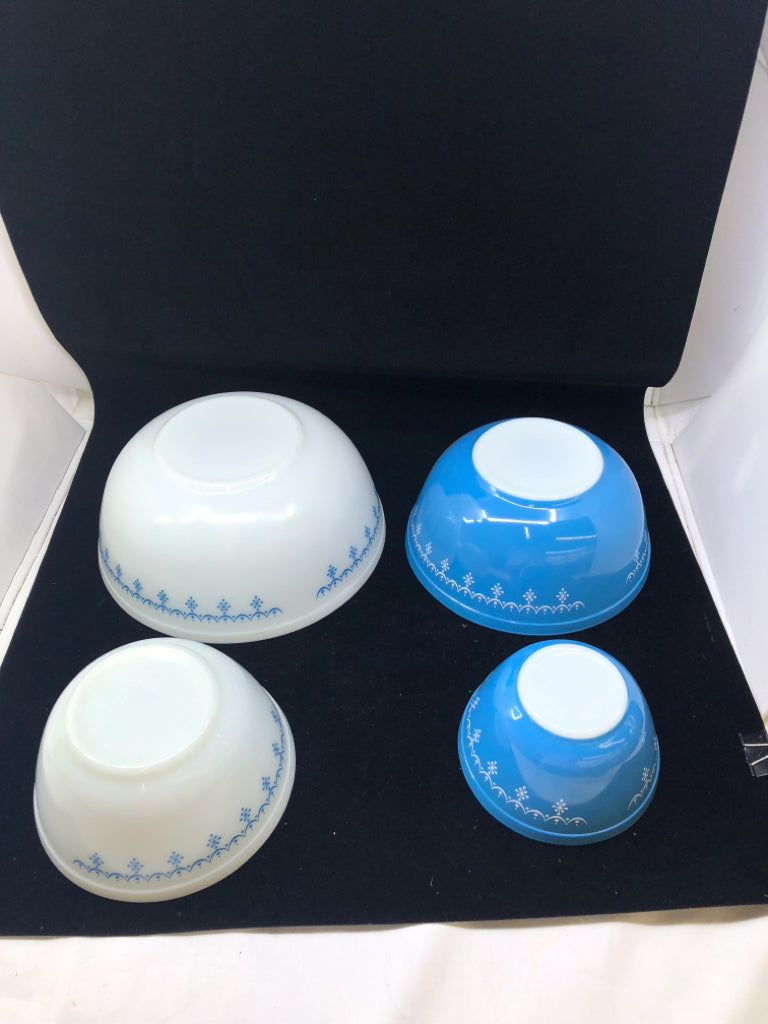 4PC VTG SNOWFLAKE GARLAND MIXING BOWLS.