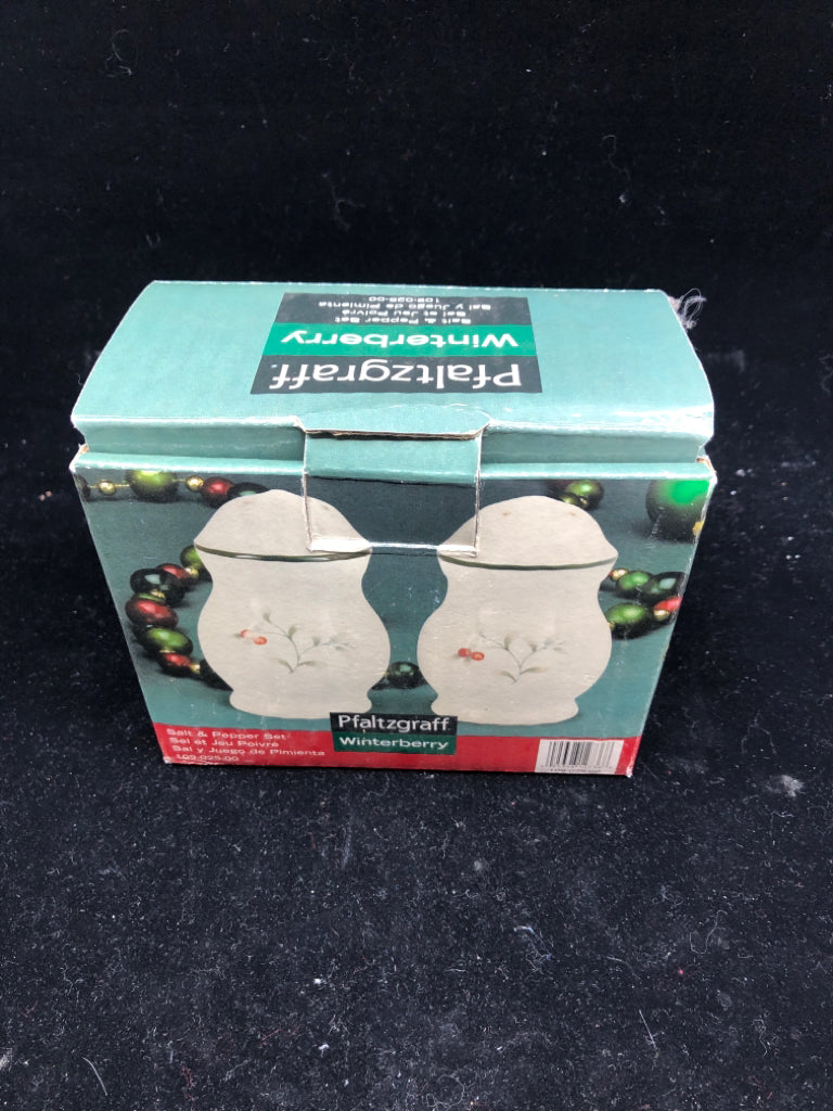 PFALTZGRAFF WINTERBERRY SALT AND PEPPER SHAKERS.