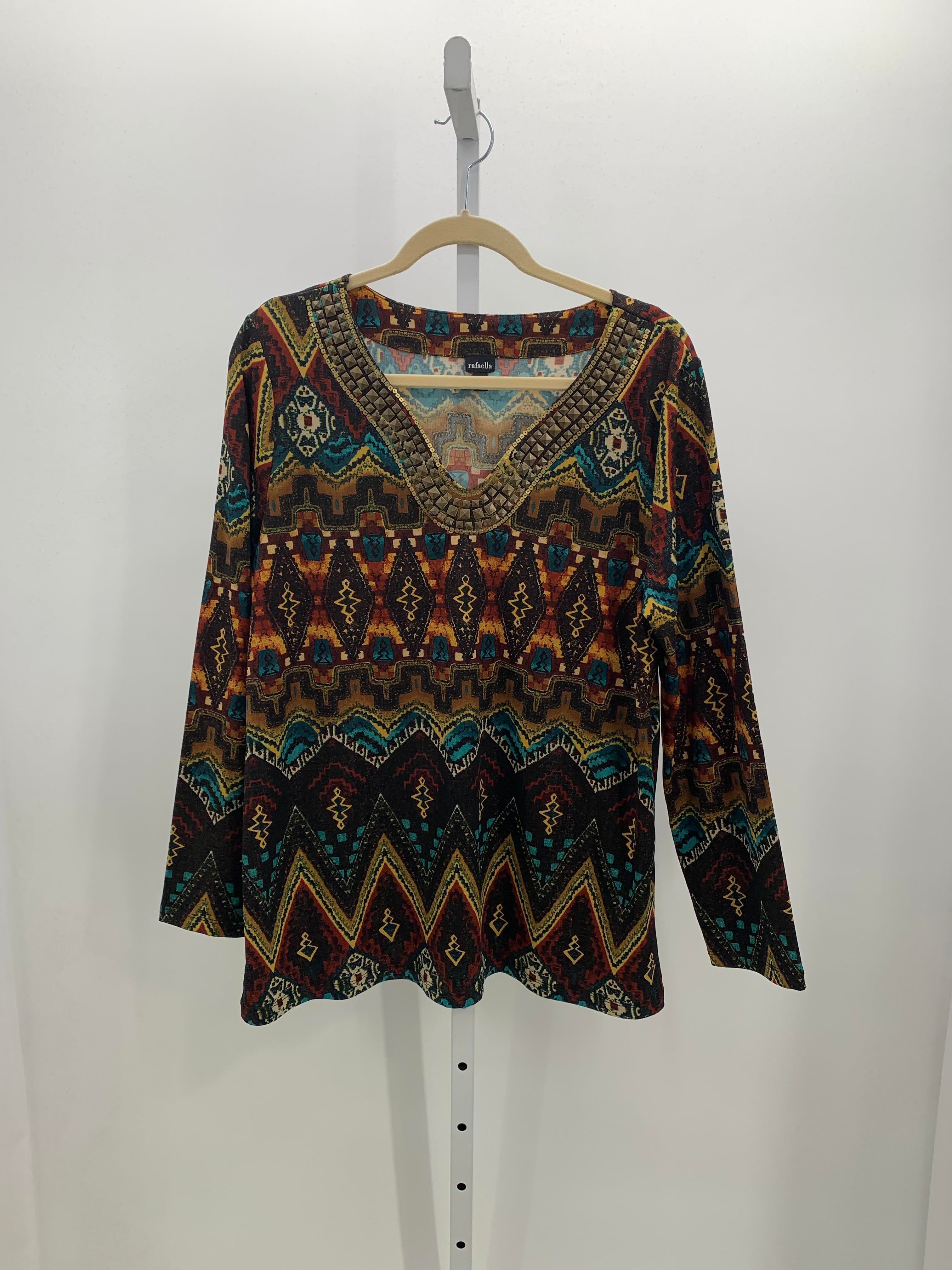 Rafaella Size Extra Large Misses Long Sleeve Shirt