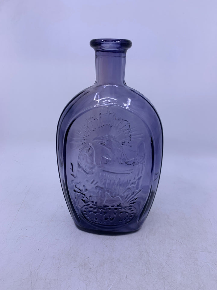 EMPTY PURPLE BOTTOM W/ EMBOSSED EAGLE.