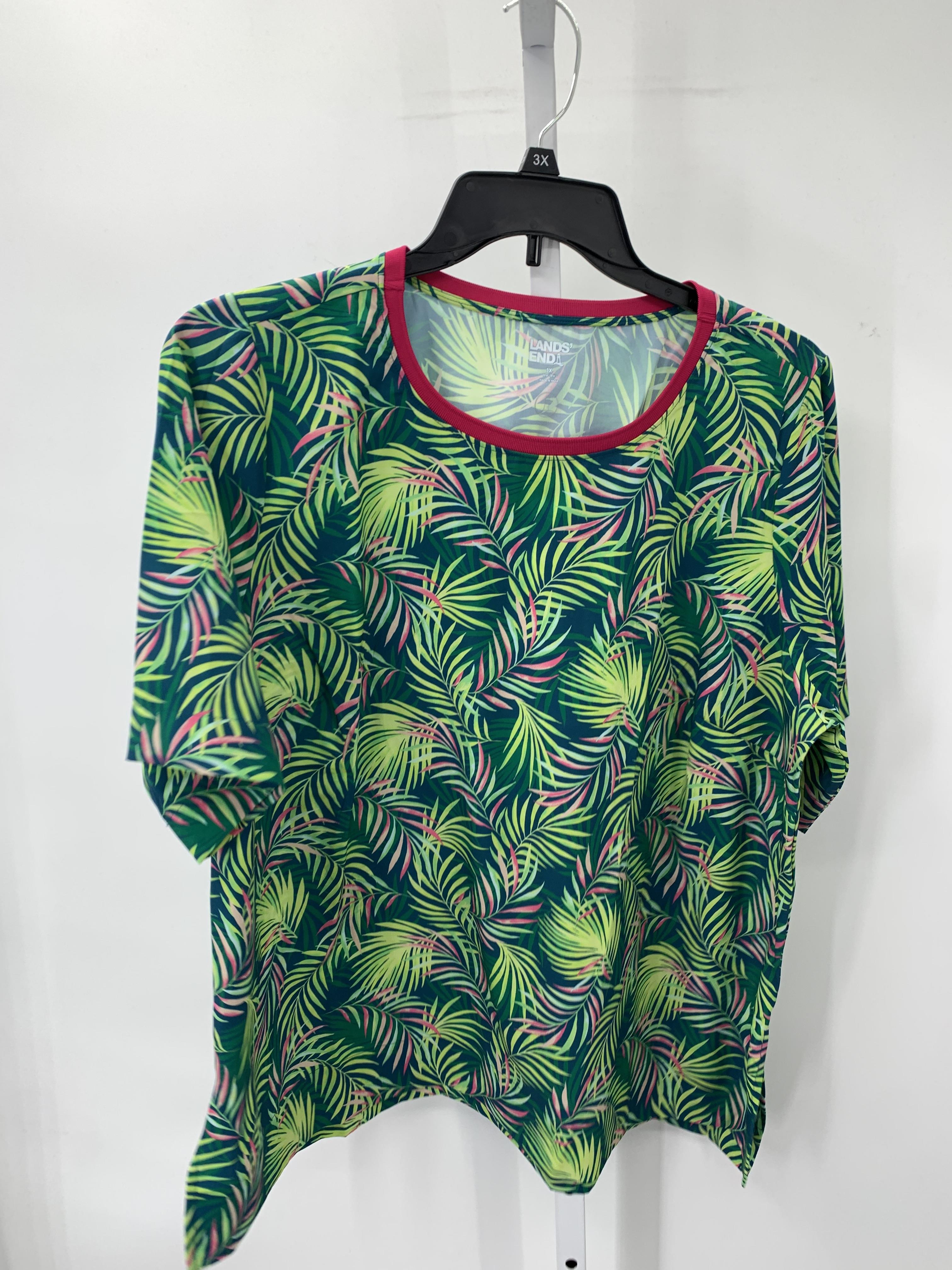 Lands End Size 1X Womens Short Sleeve Shirt