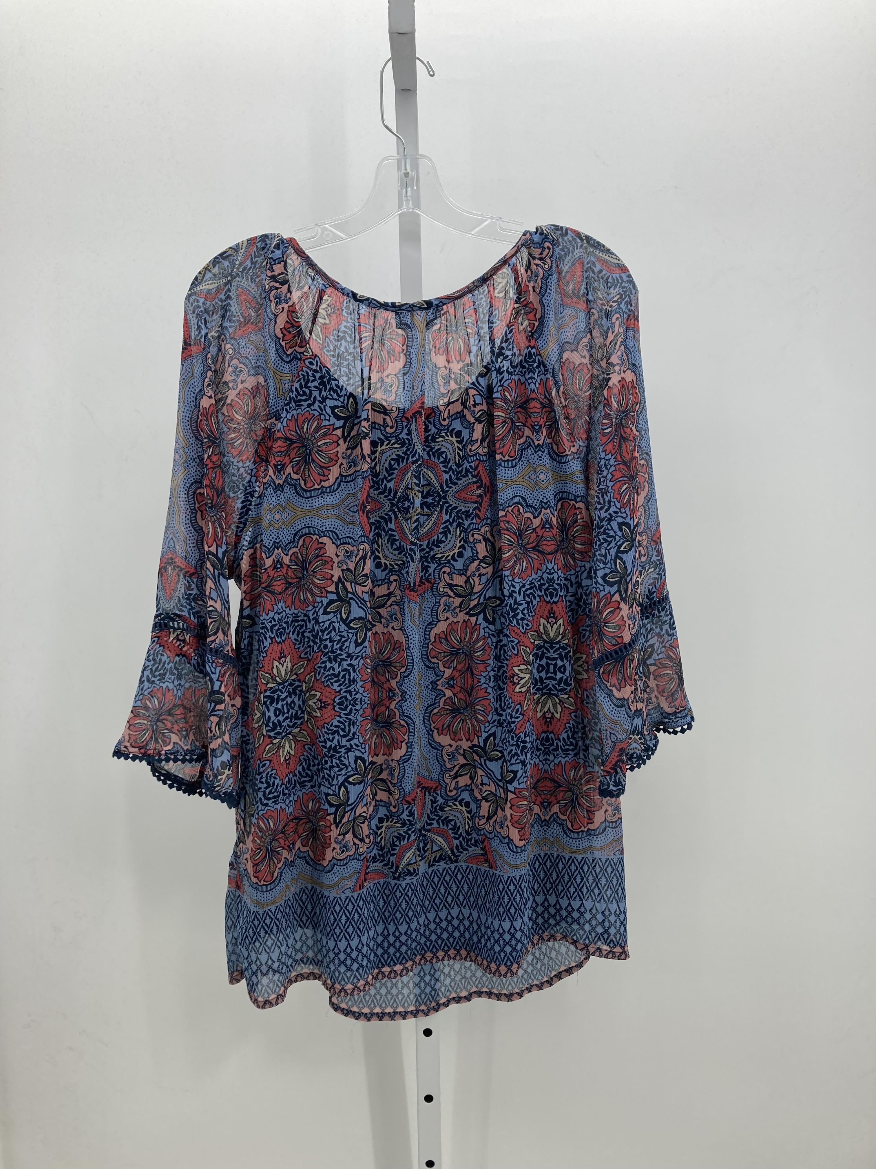 db Size 1X Womens 3/4 Sleeve Shirt