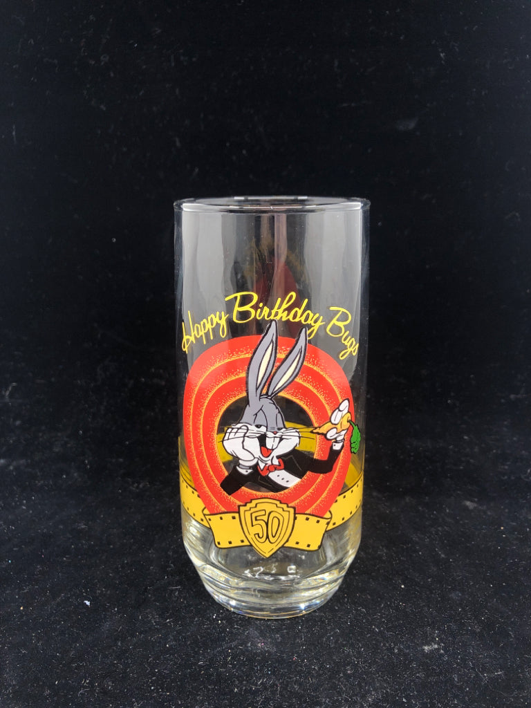 VTG LOONEY TOONS BUGS BIRTHDAY GLASS.