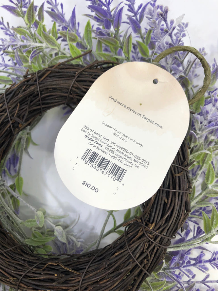 FAUX LAVENDER MINI WREATH.