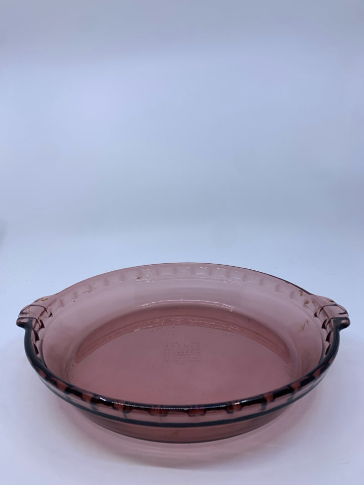 PURPLE PYREX PIE DISH.