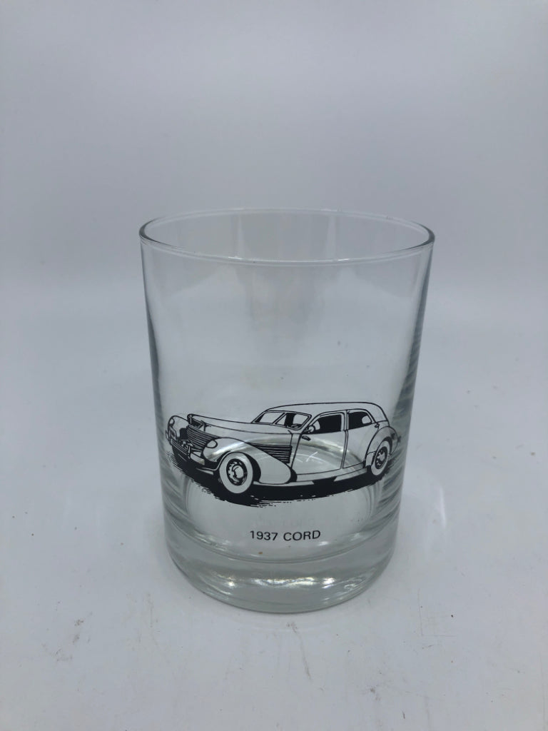 5 VTG CARS LOW BALL COCKTAIL GLASSES.