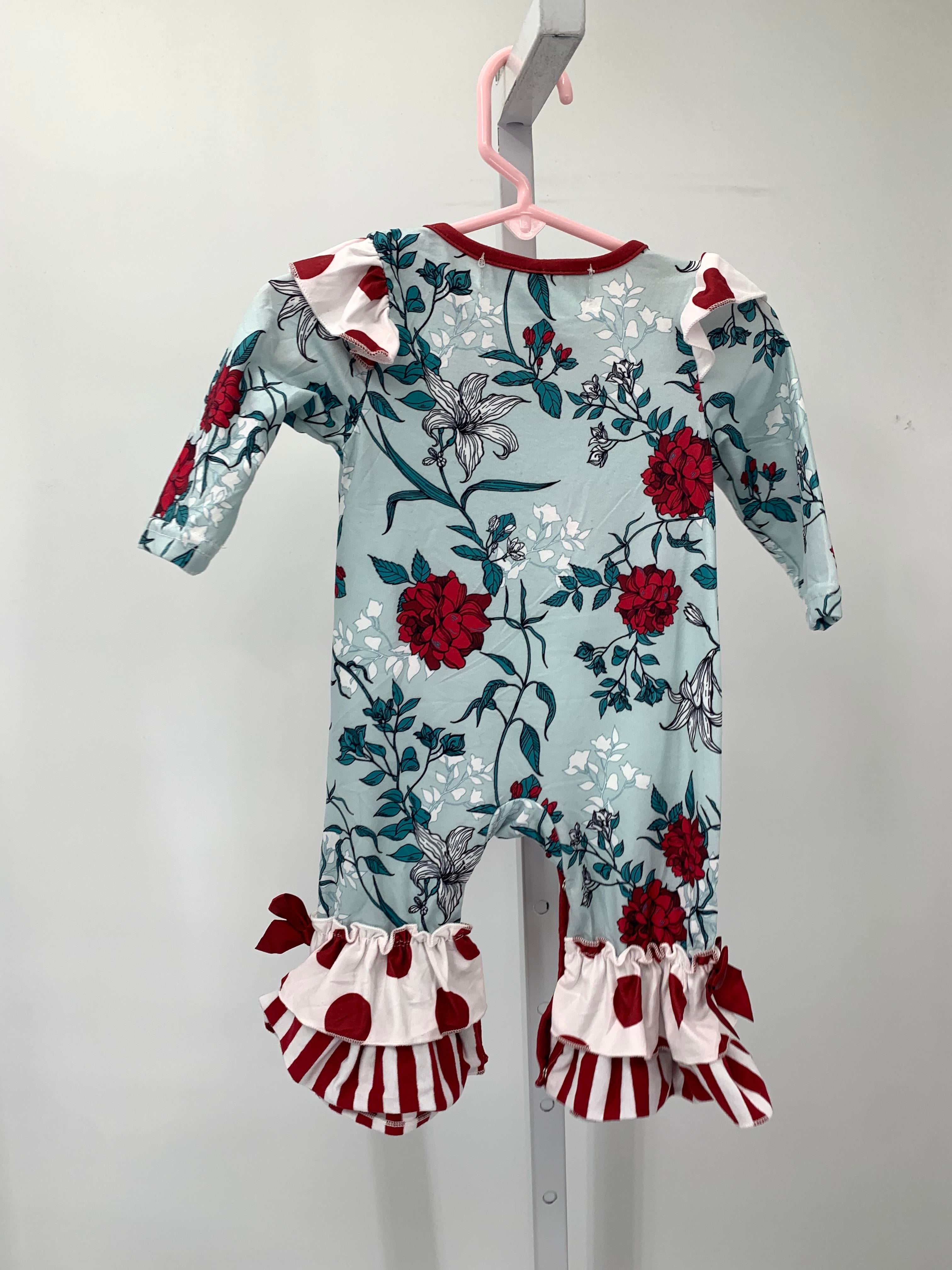 Size 0-3 months Girls Long Slv. Romper