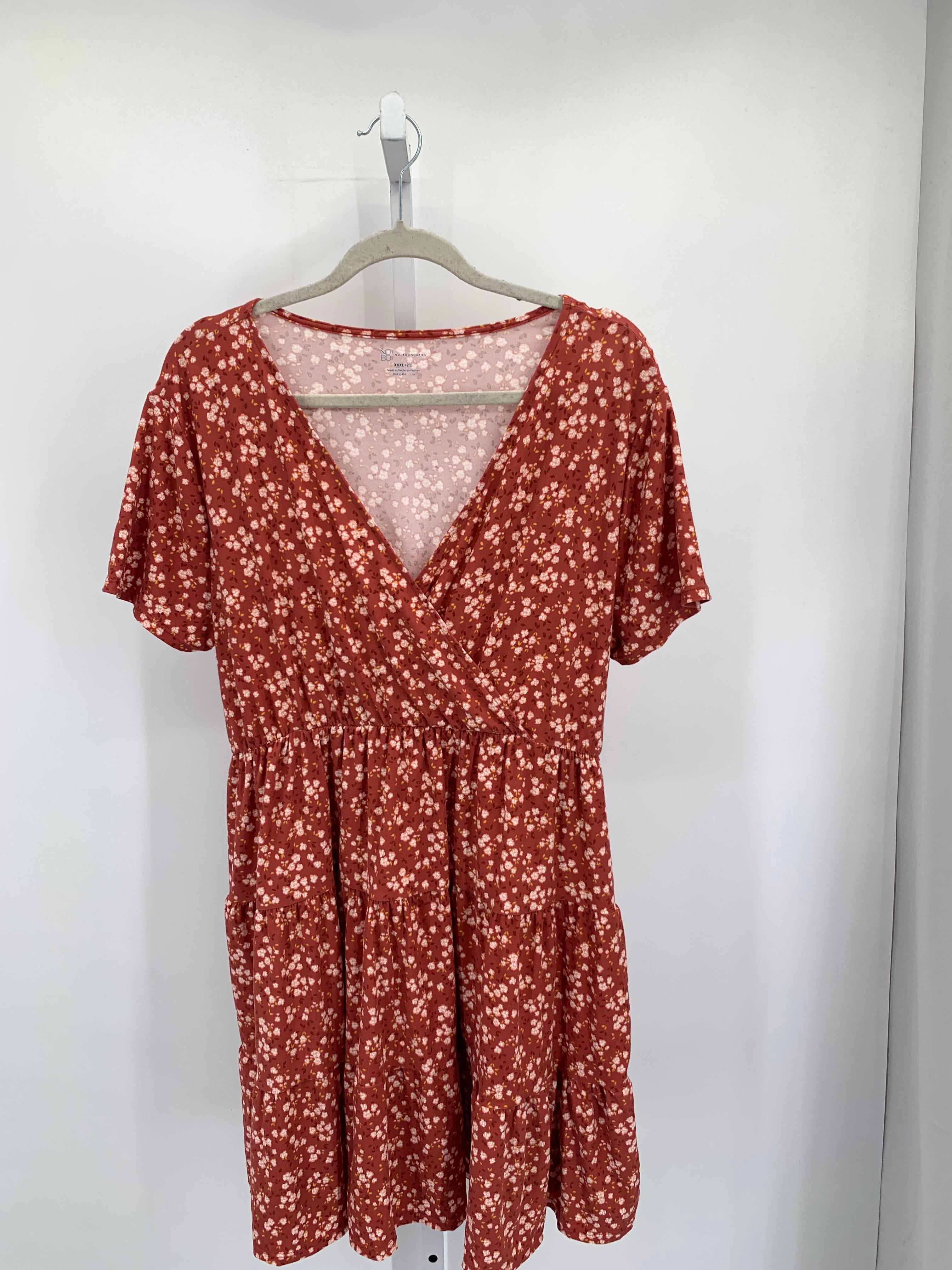 No Boundries Size 3X Juniors Short Sleeve Dress