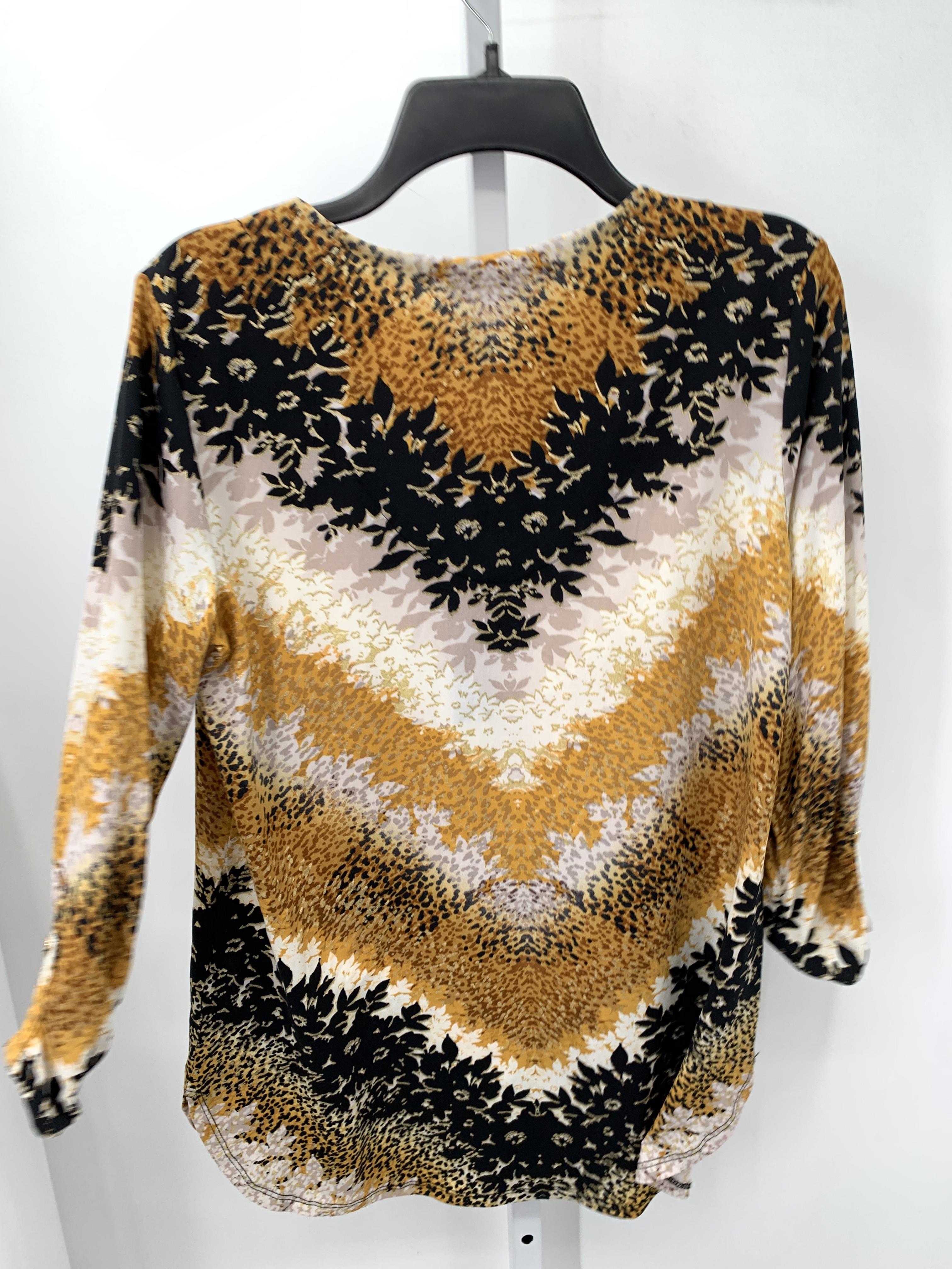 JM Collection Size Small Misses 3/4 Sleeve Shirt