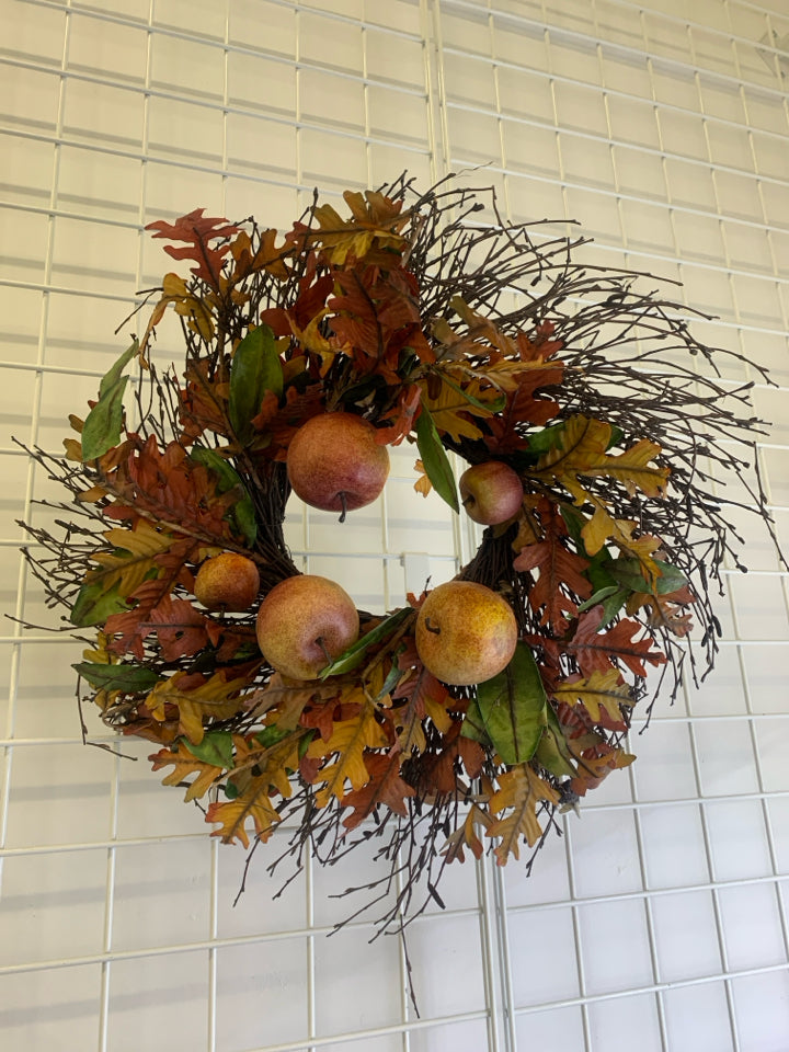FAUX APPLE TWIG WREATH.