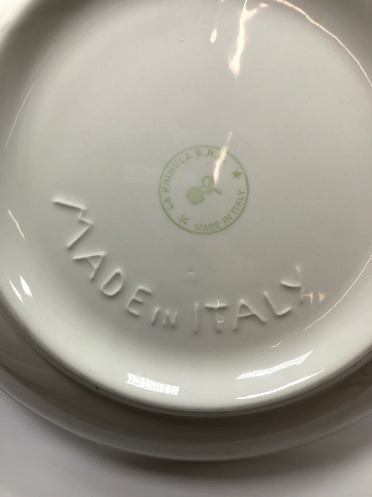 BLUE PAINTED ITALIAN SERVING BOWL.