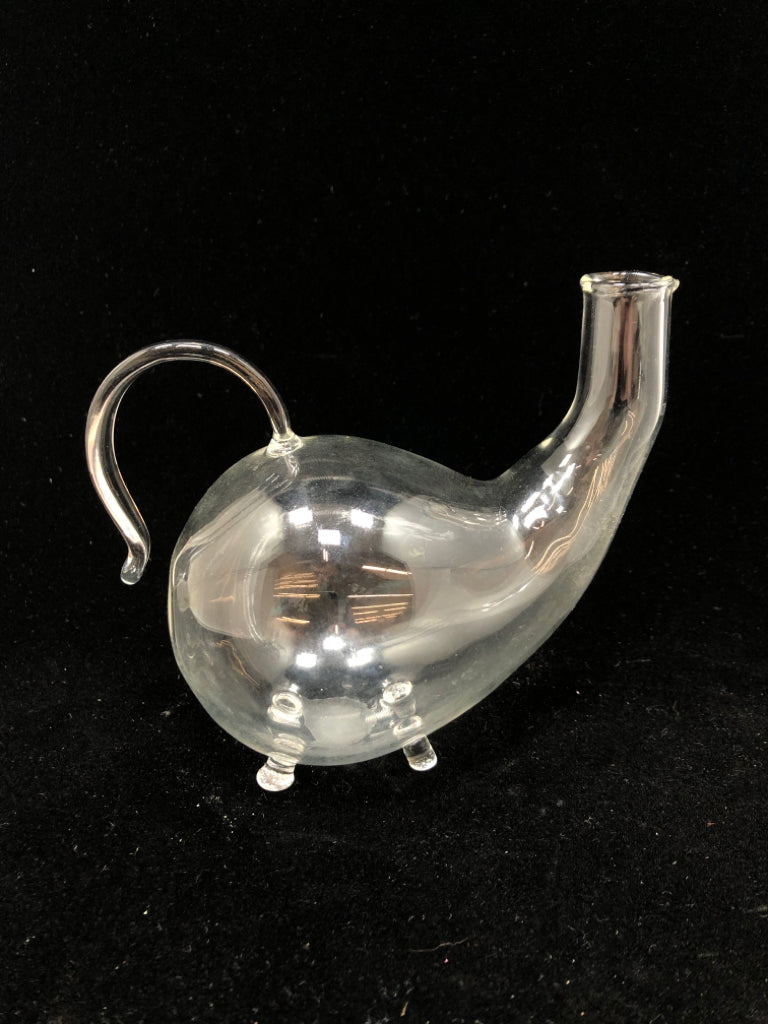 MINI GLASS DECANTER W/ELONGATED NECK.