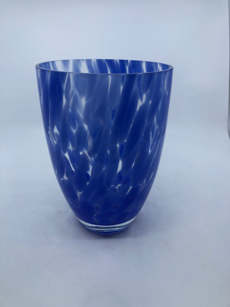 BLUE SPECKLED VASE.