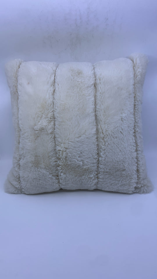CREAM FURRY ONE SIDED PILLOW.