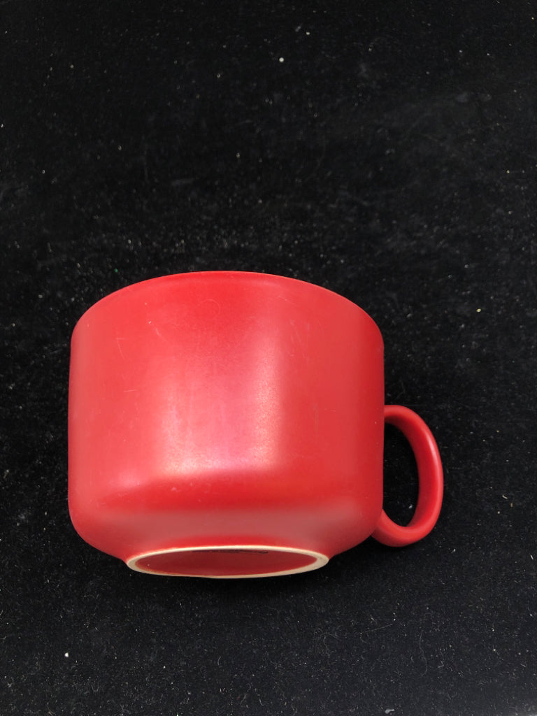RED SOUP MUG W/ MONOGRAM E.