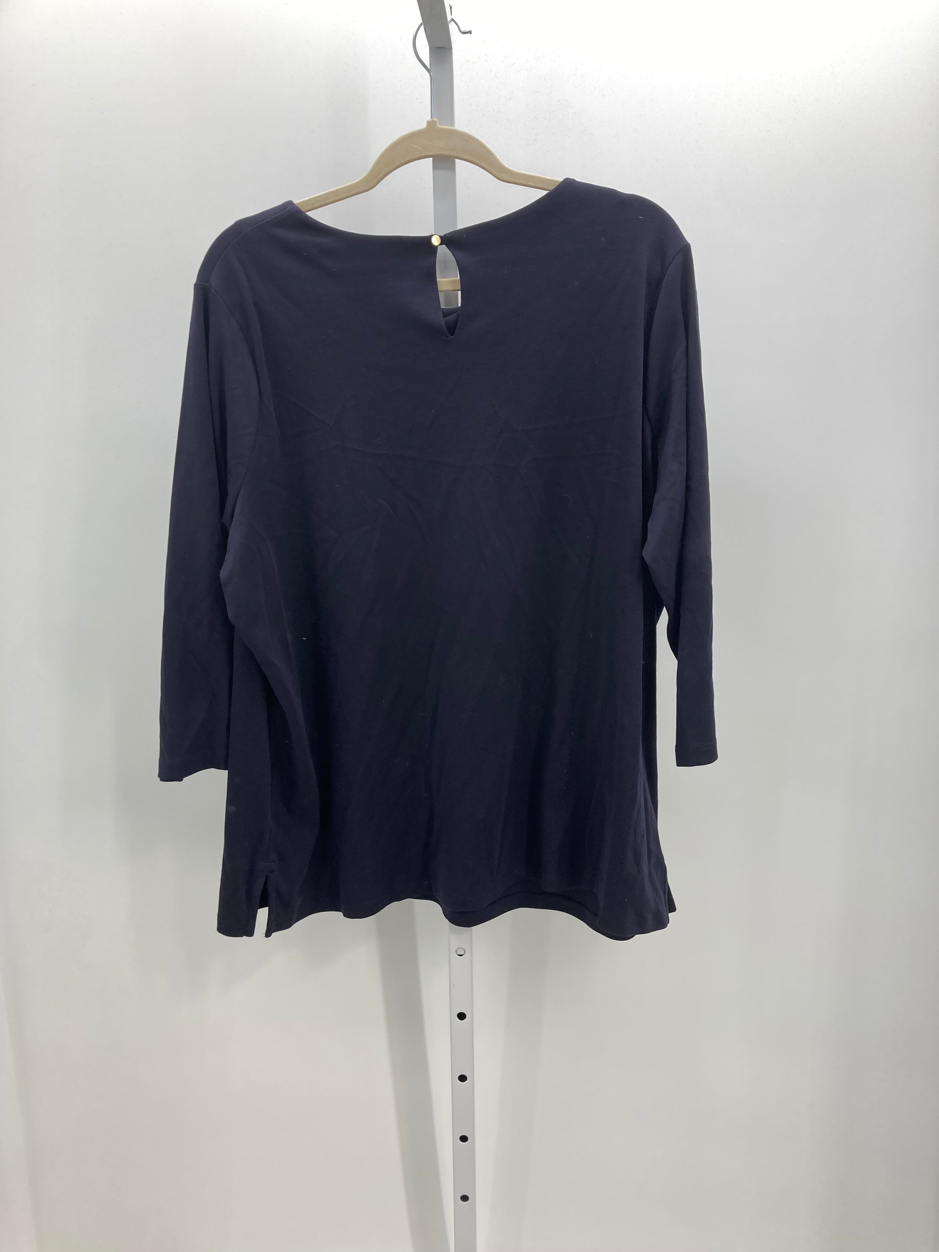 Lands End Size 2X Womens 3/4 Sleeve Shirt