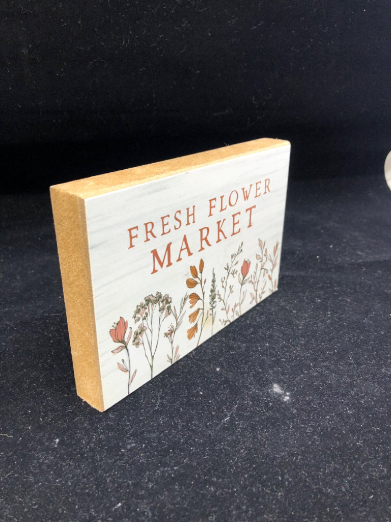 FRESH FLOWER MARKET WOOD BLOCK.