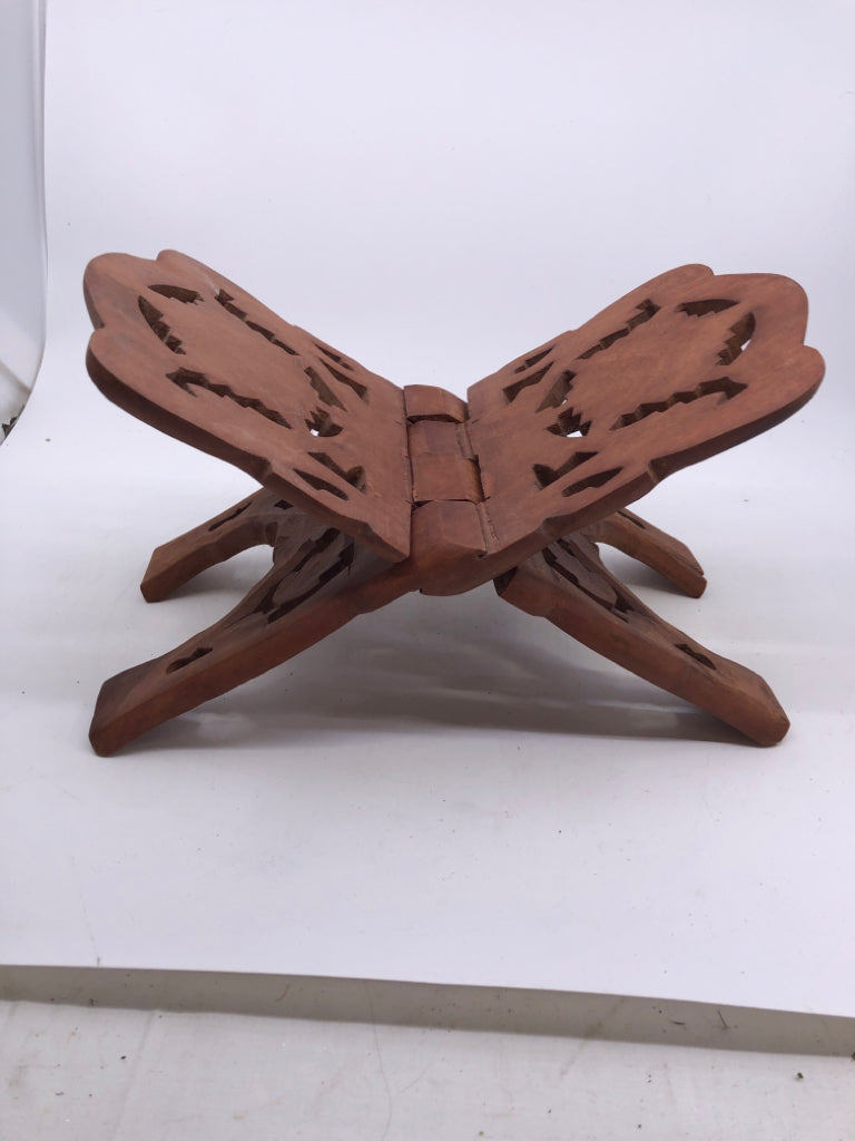 WOOD CARVED FOLDABLE BOOK STAND-BHUTAM.