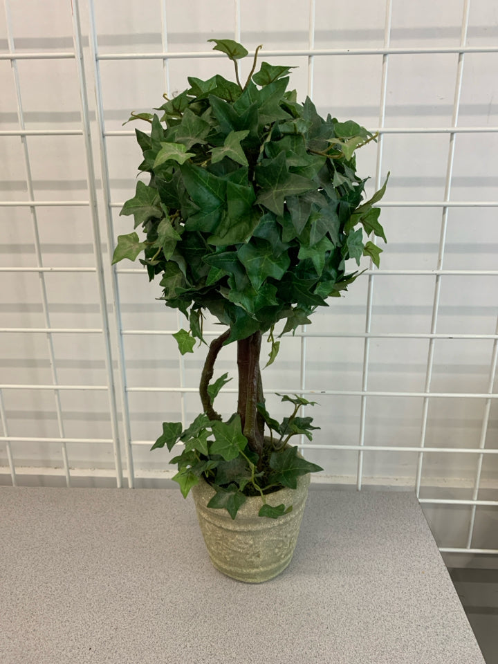 FAUX IVORY TOPIARY IN PLANTER.
