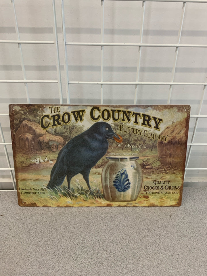 "THE CROW COUNTRY" METAL SIGN.