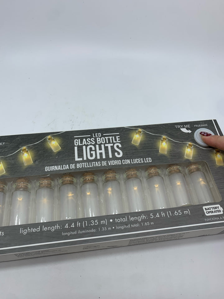 NIB LED GLASS BOTTLE STRING LIGHTS.