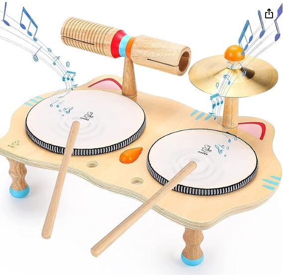 oathx Kids Drum Set All in One Montessori Musical Instruments