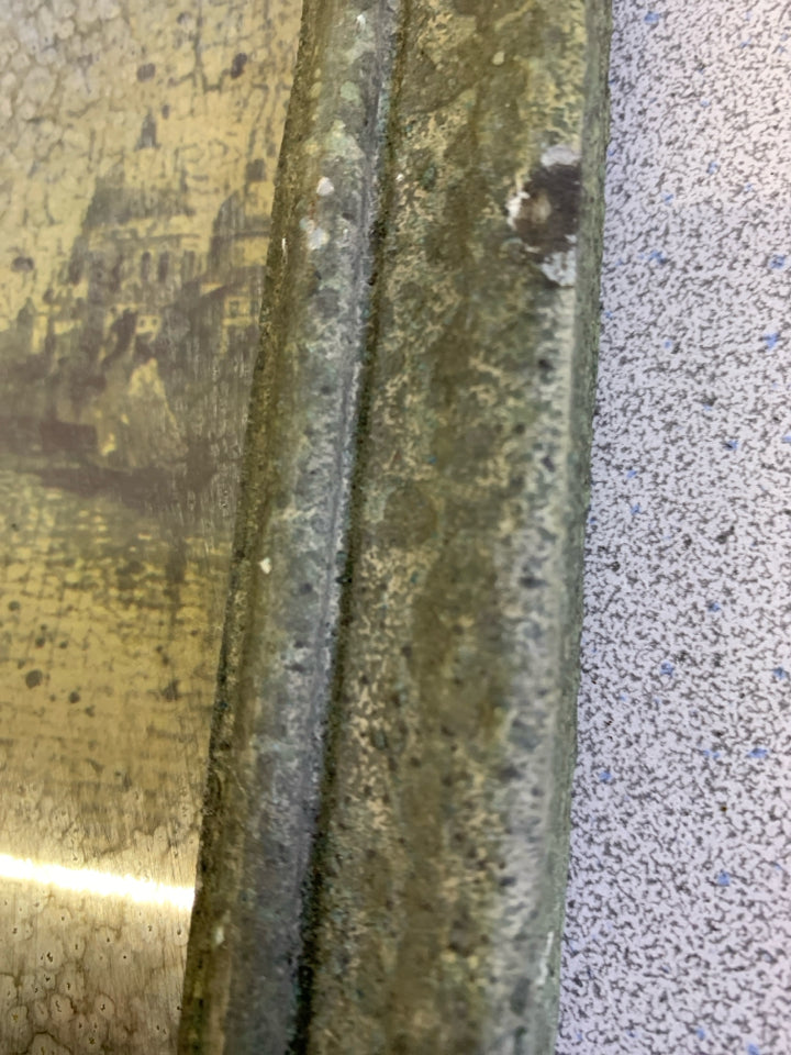 DISTRESSED FRAME MERCURY GLASS EUROPEAN CITIES.