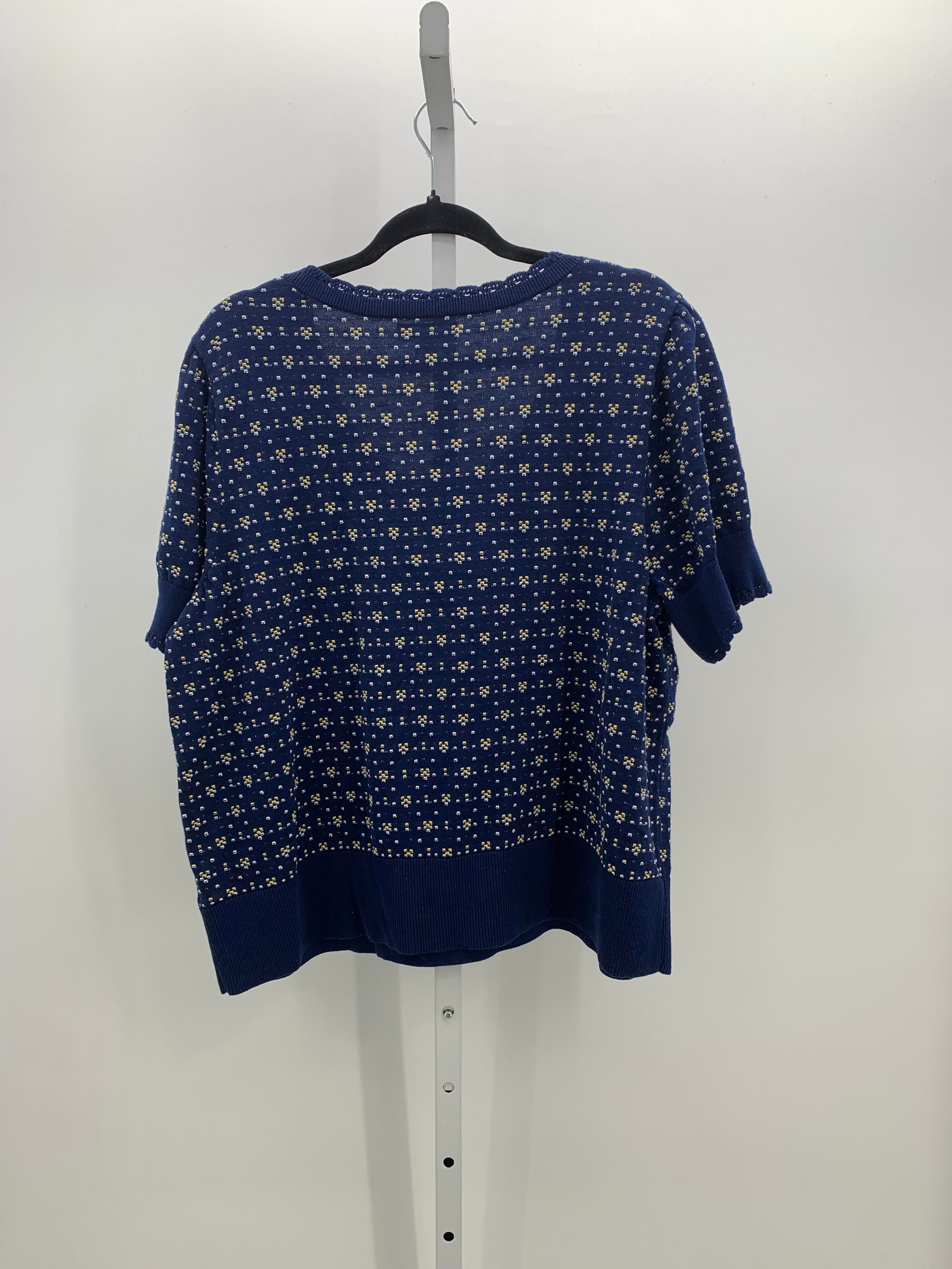 Lands End Size 1X Womens Short Slv Sweater