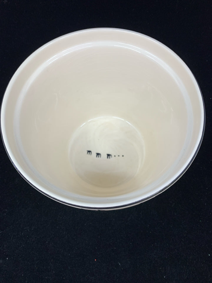 LARGE STRIPE POPCORN BOWL.
