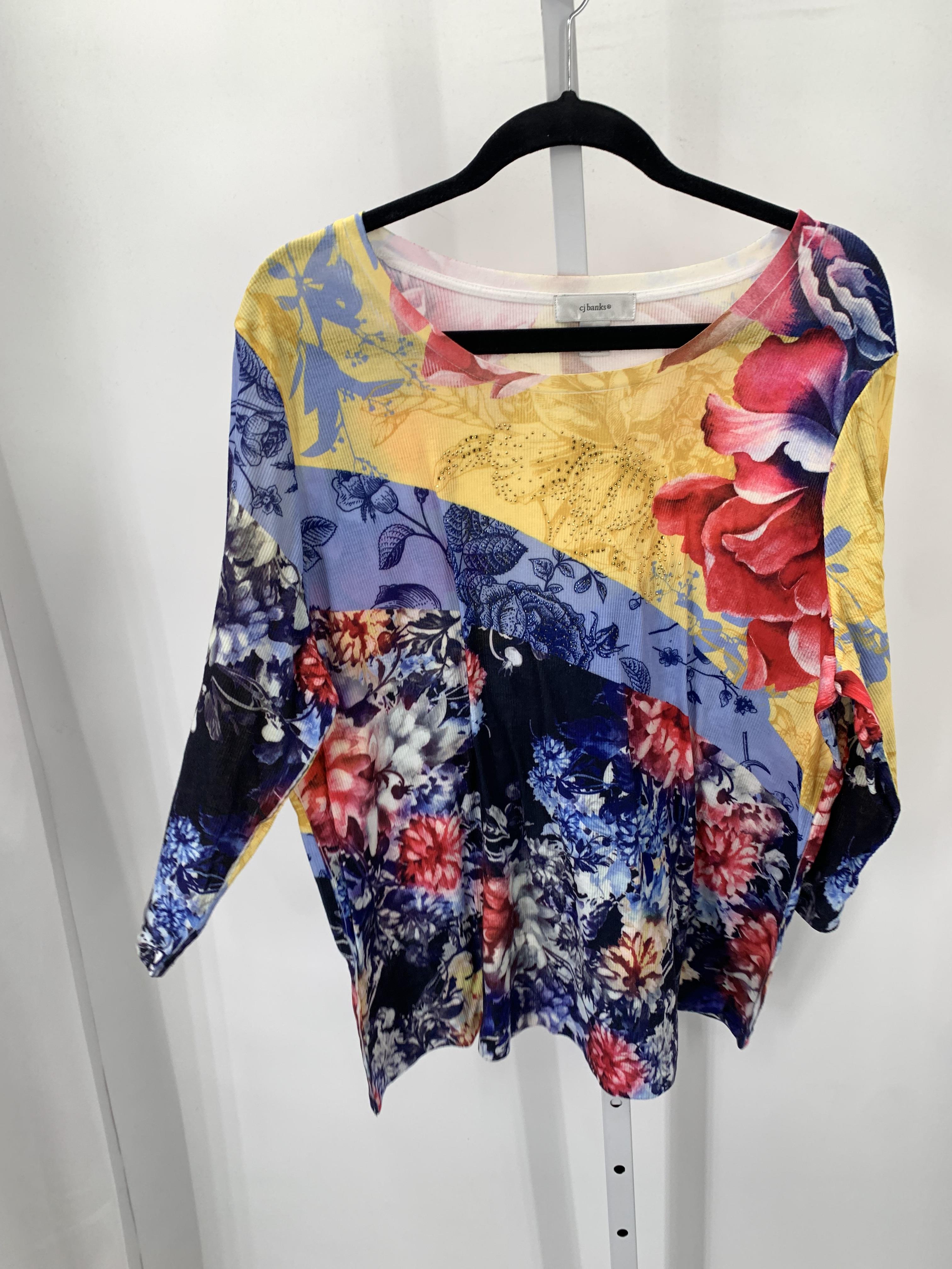 CJ Banks Size 2X Womens 3/4 Sleeve Shirt