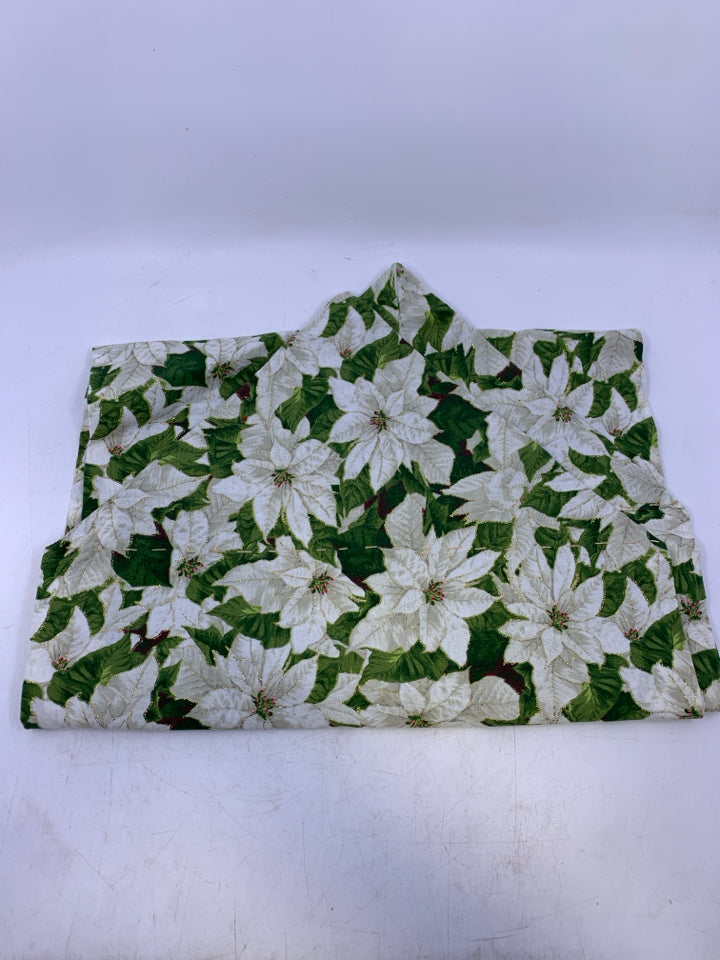 WHITE POINSETTIA TABLE RUNNER