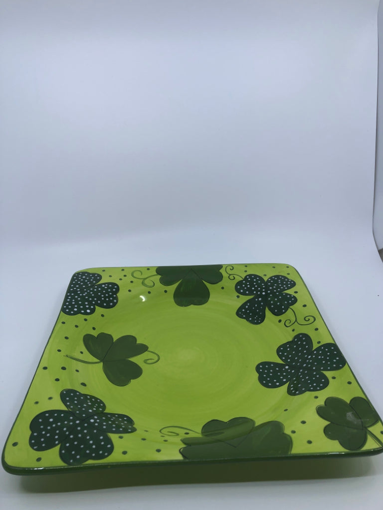 GATES WARE GREEN CLOVER TRAY.