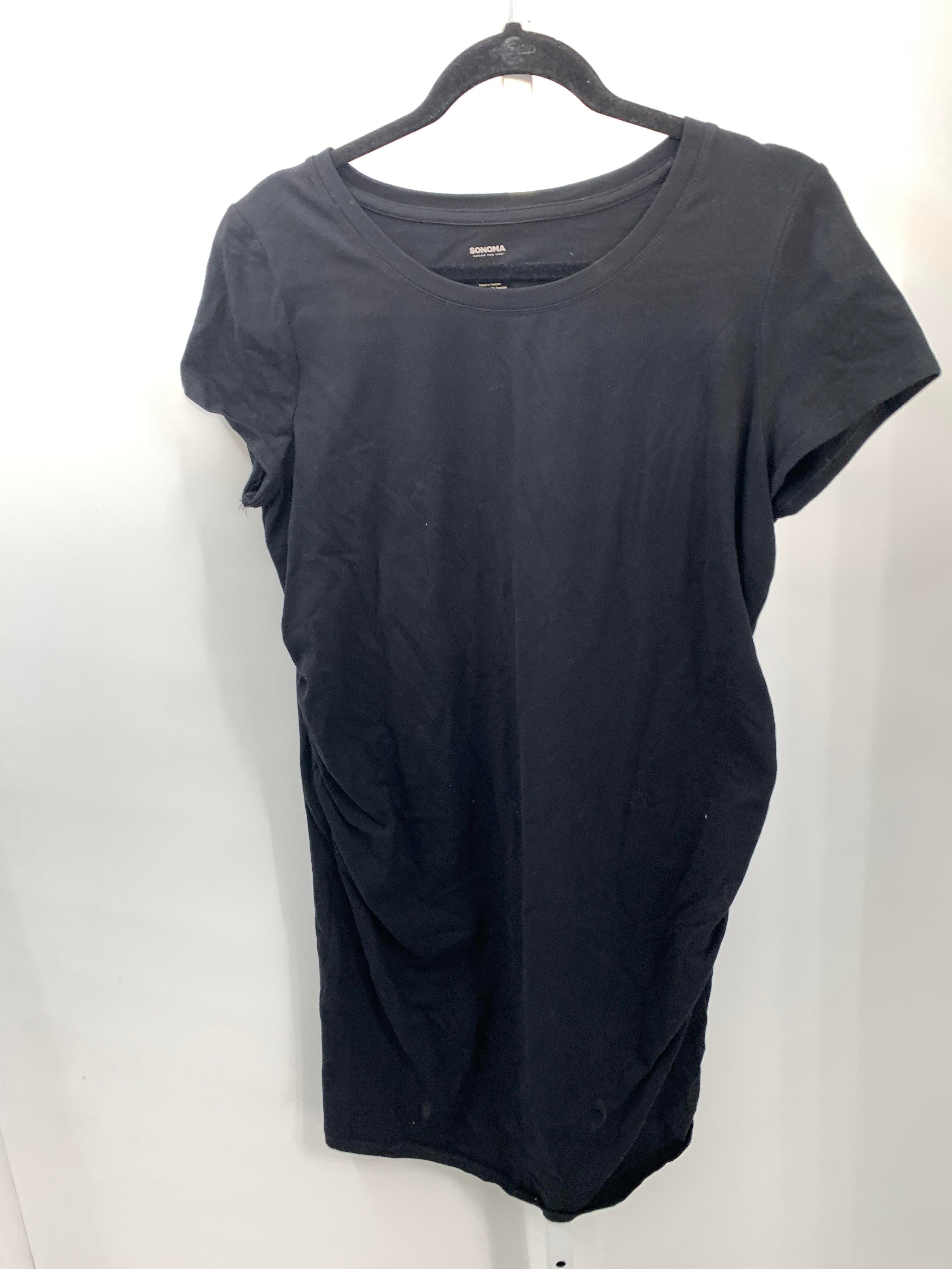 Sonoma Black Size Large Misses Short Sleeve Dress