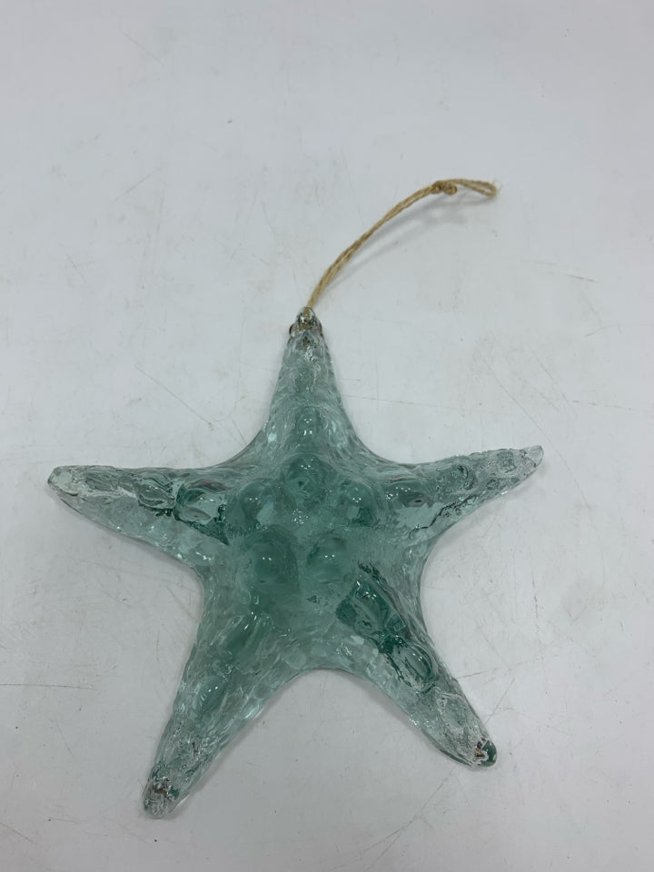 TEAL GLASS BLOWN STARFISH.